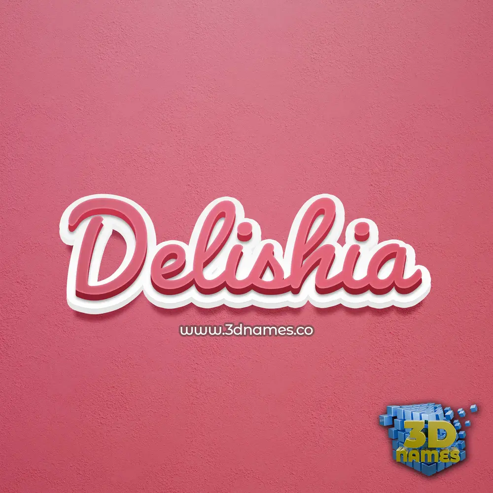 delishia in Red Scribble style - 3D name wallpaper