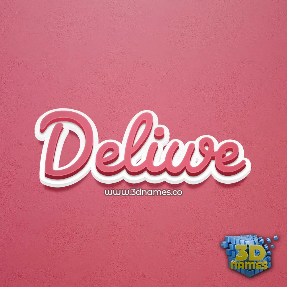 deliwe in Red Scribble style - 3D name wallpaper