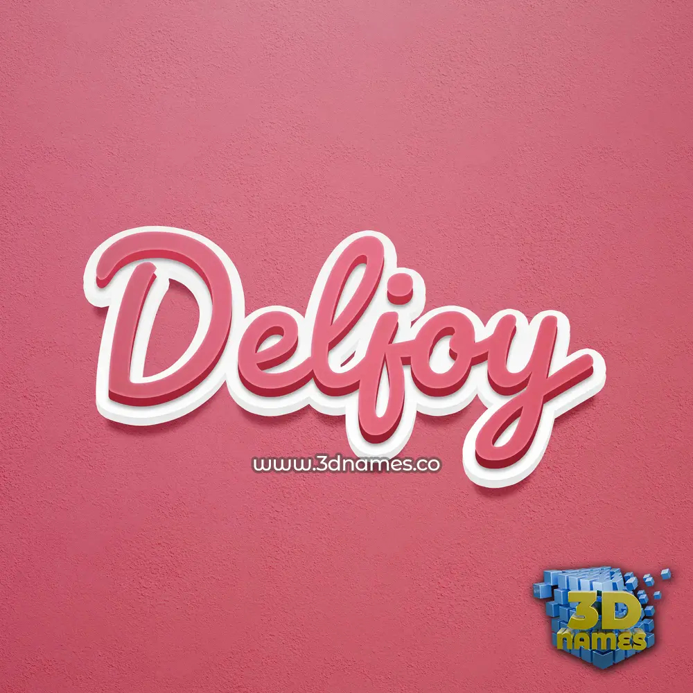 deljoy in Red Scribble style - 3D name wallpaper