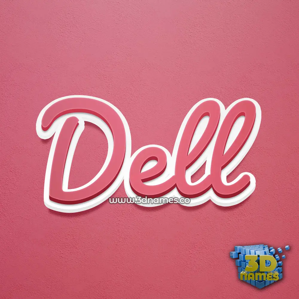 dell in Red Scribble style - 3D name wallpaper