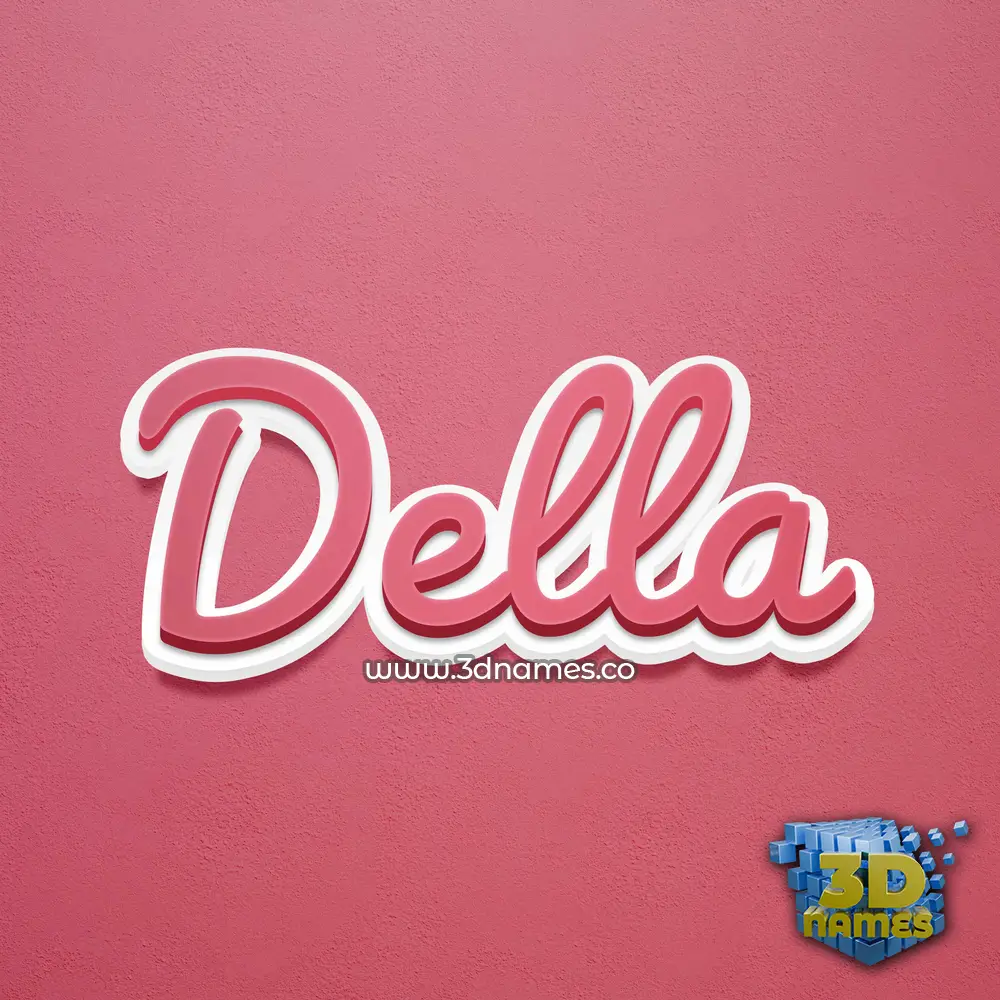 della in Red Scribble style - 3D name wallpaper