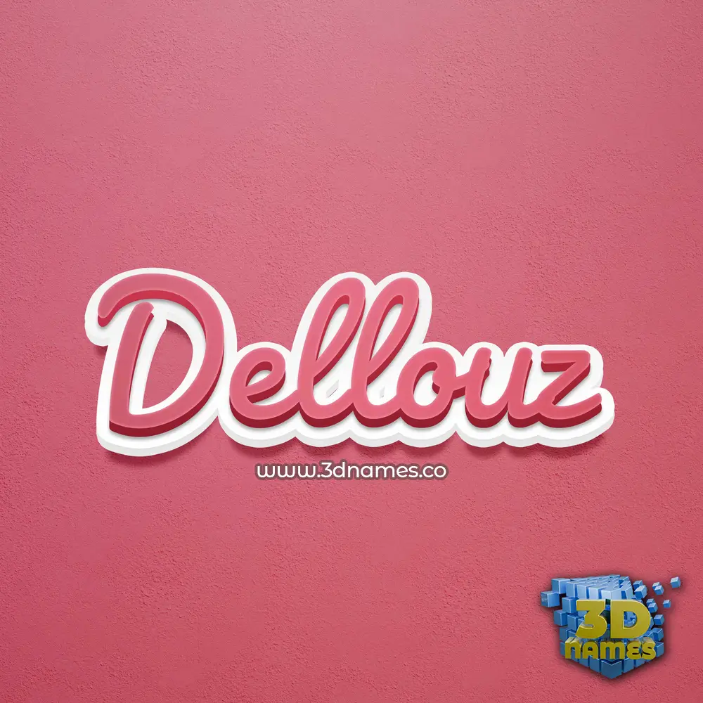 dellouz in Red Scribble style - 3D name wallpaper