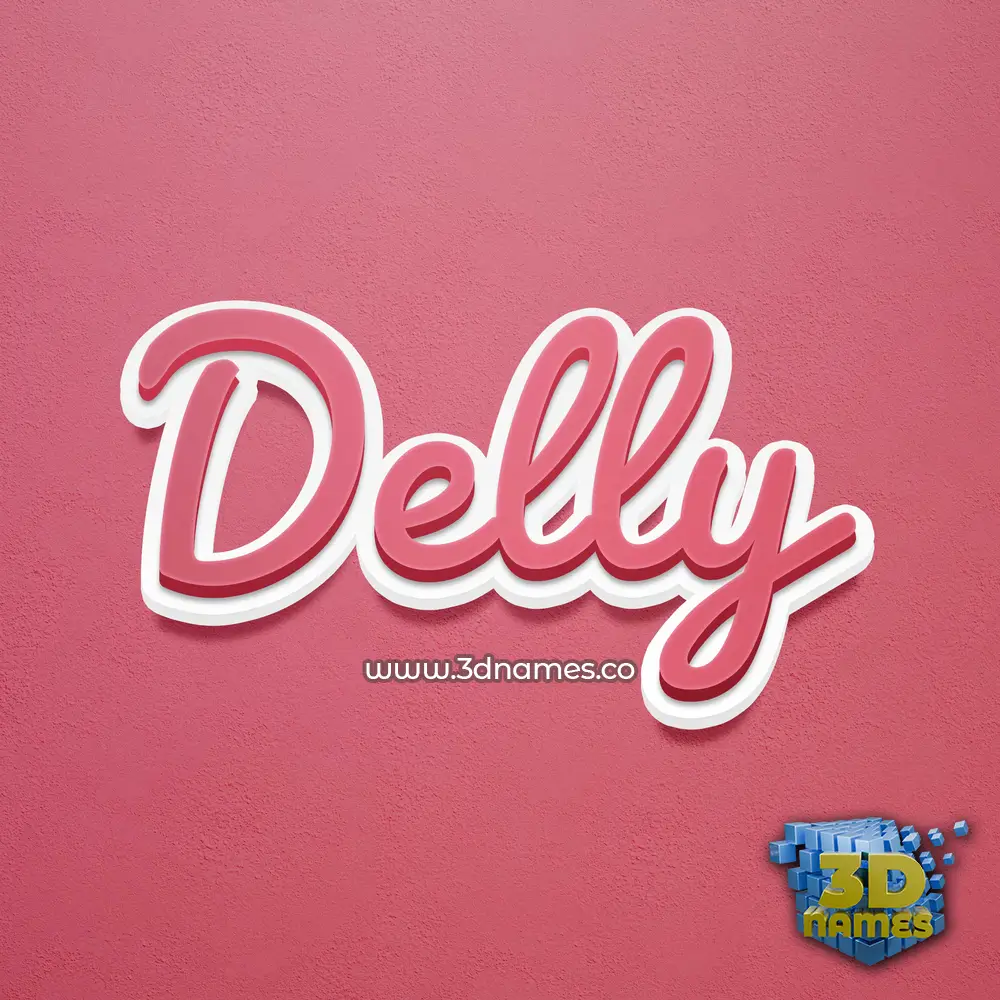 delly in Red Scribble style - 3D name wallpaper