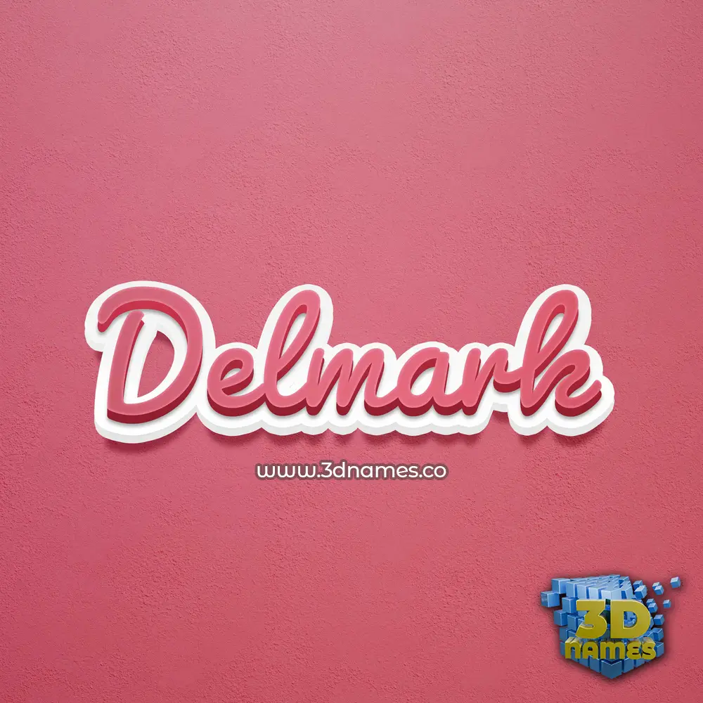 delmark in Red Scribble style - 3D name wallpaper