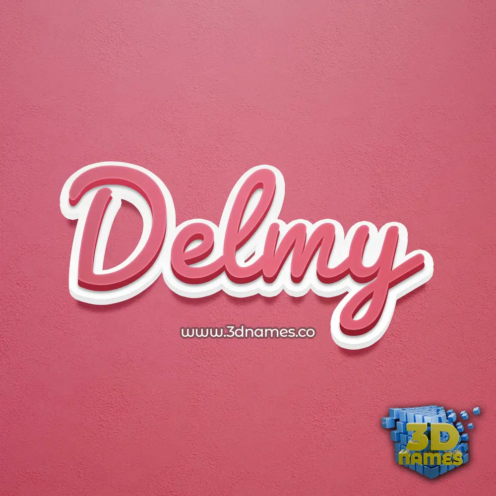delmy in Red Scribble style - 3D name wallpaper