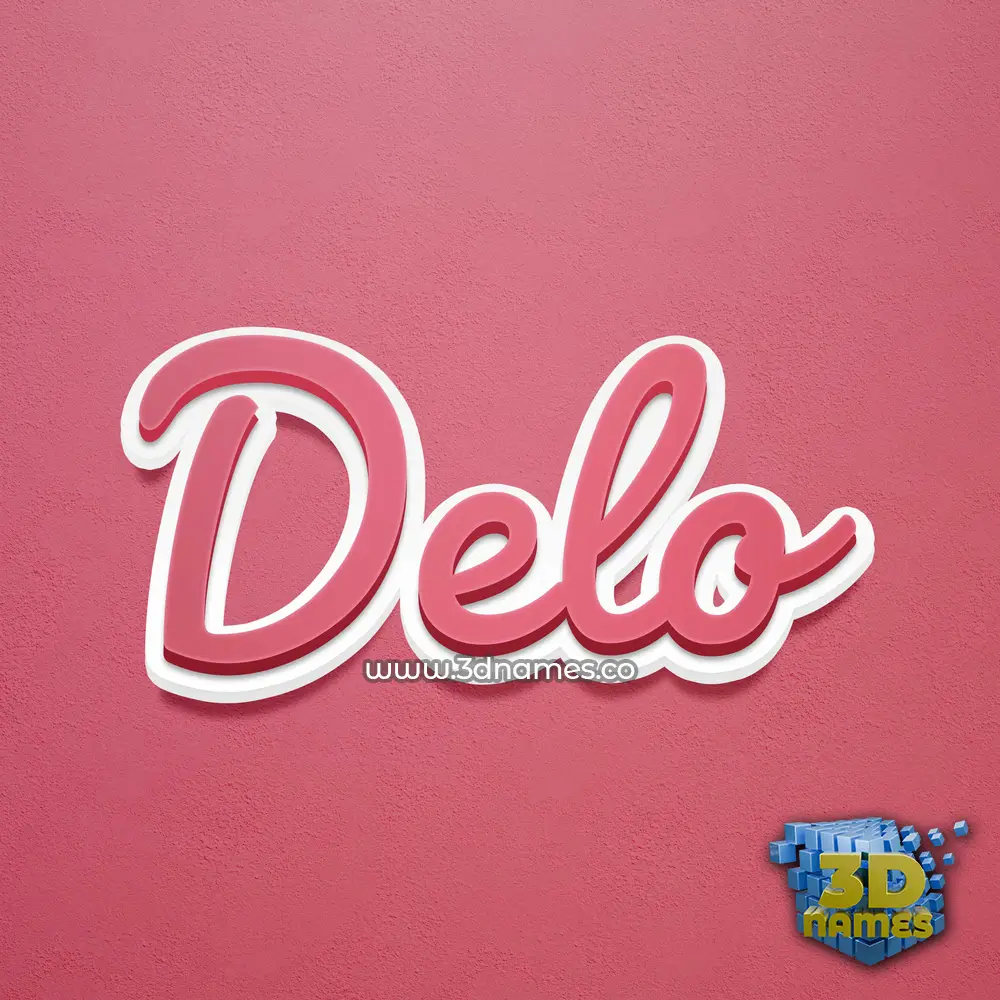 delo in Red Scribble style - 3D name wallpaper