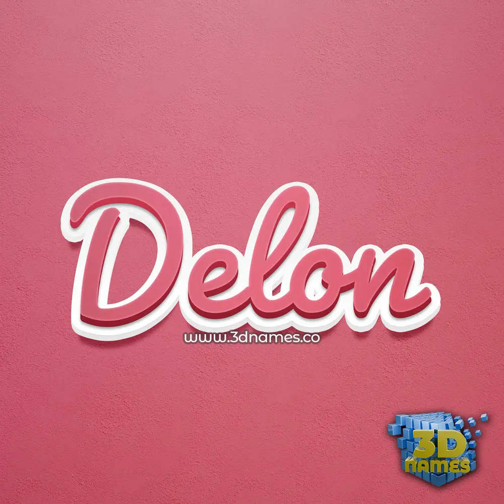 delon in Red Scribble style - 3D name wallpaper