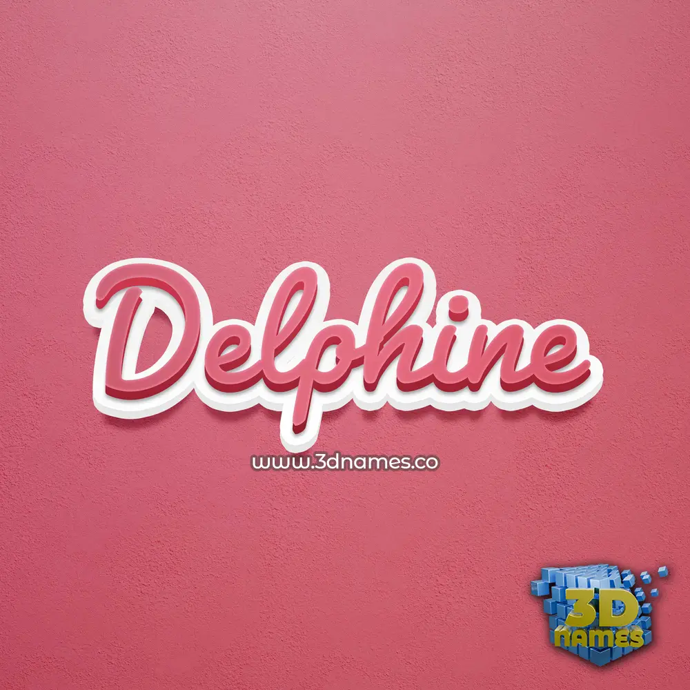 delphine in Red Scribble style - 3D name wallpaper
