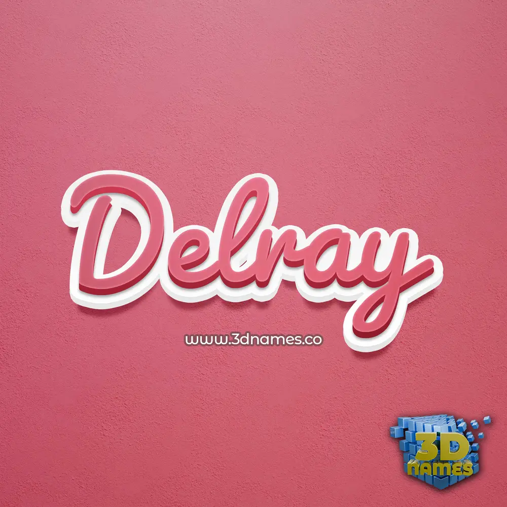 delray in Red Scribble style - 3D name wallpaper