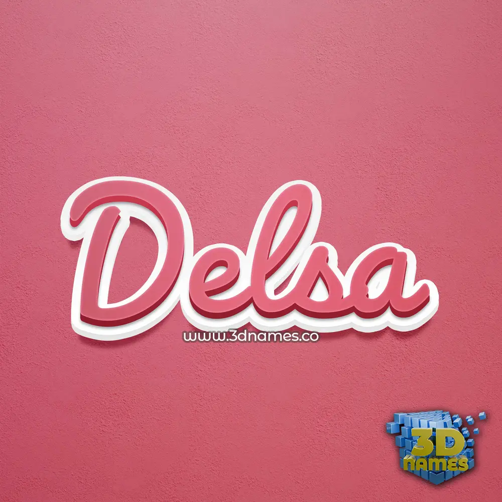 delsa in Red Scribble style - 3D name wallpaper