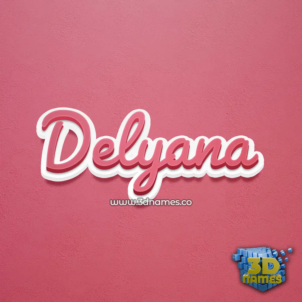 delyana in Red Scribble style - 3D name wallpaper