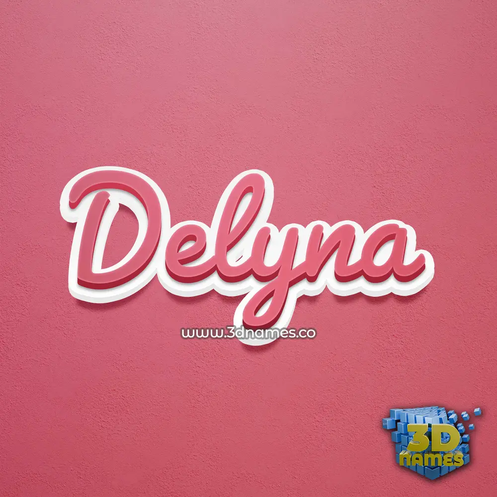 delyna in Red Scribble style - 3D name wallpaper