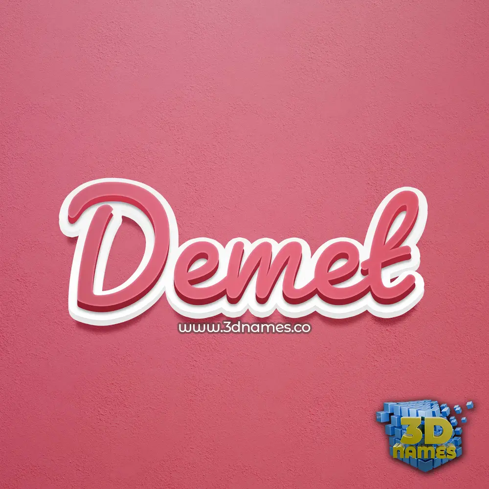 demet in Red Scribble style - 3D name wallpaper