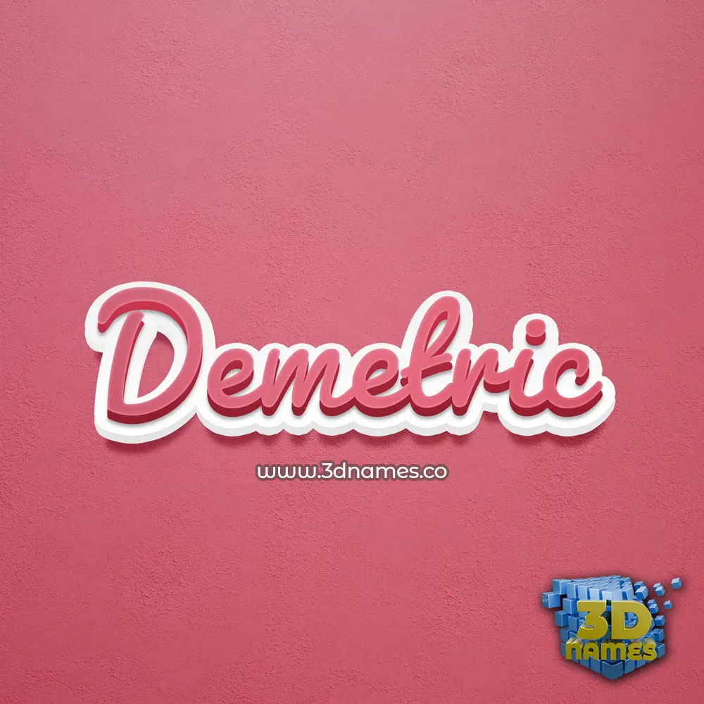 demetric in Red Scribble style - 3D name wallpaper