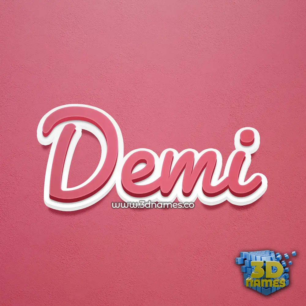 demi in Red Scribble style - 3D name wallpaper
