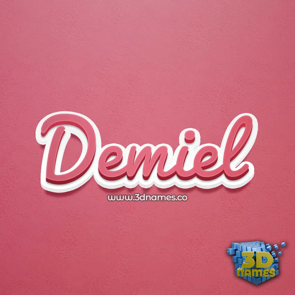 demiel in Red Scribble style - 3D name wallpaper