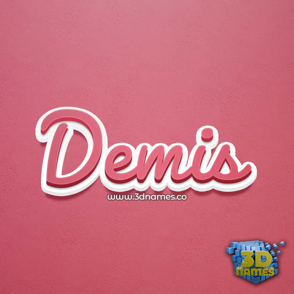 demis in Red Scribble style - 3D name wallpaper