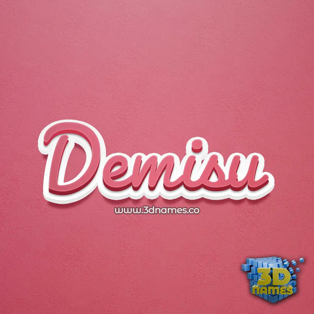 demisu in Red Scribble style - 3D name wallpaper