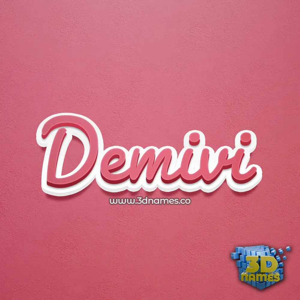 demivi in Red Scribble style - 3D name wallpaper