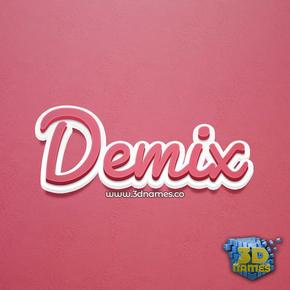 demix in Red Scribble style - 3D name wallpaper