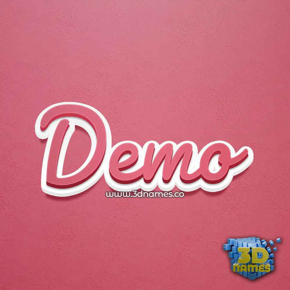 demo in Red Scribble style - 3D name wallpaper