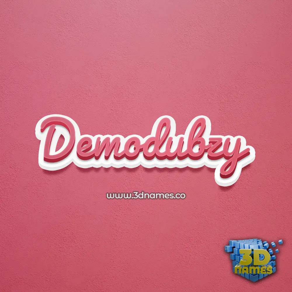 demodubzy in Red Scribble style - 3D name wallpaper