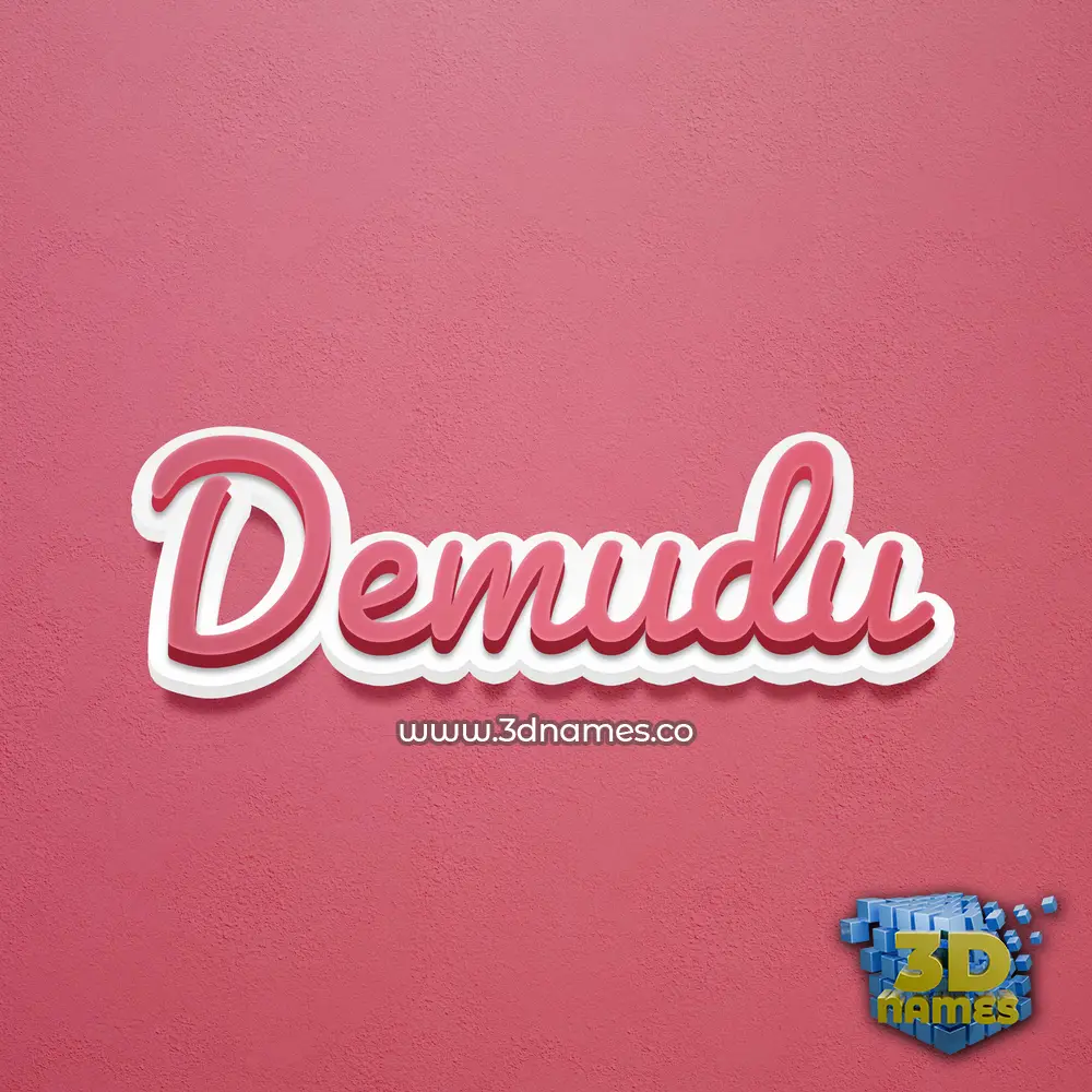 demudu in Red Scribble style - 3D name wallpaper