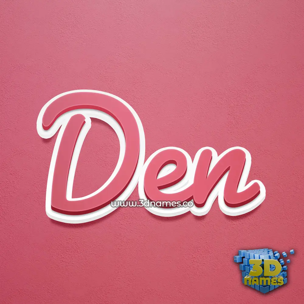 den in Red Scribble style - 3D name wallpaper