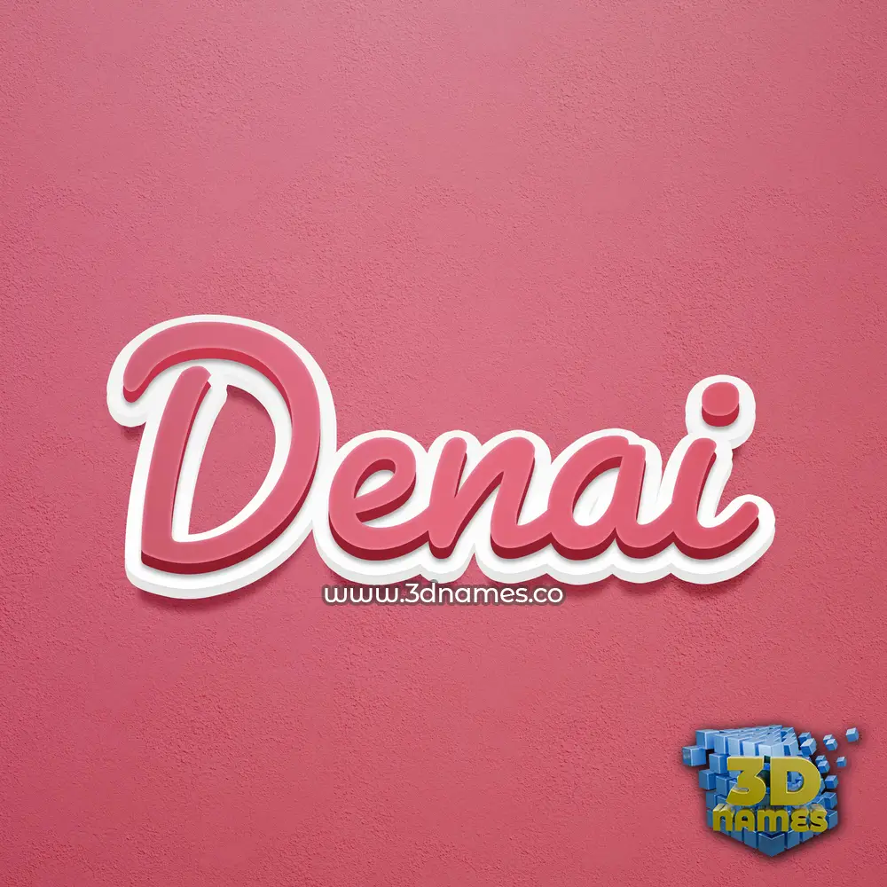 denai in Red Scribble style - 3D name wallpaper