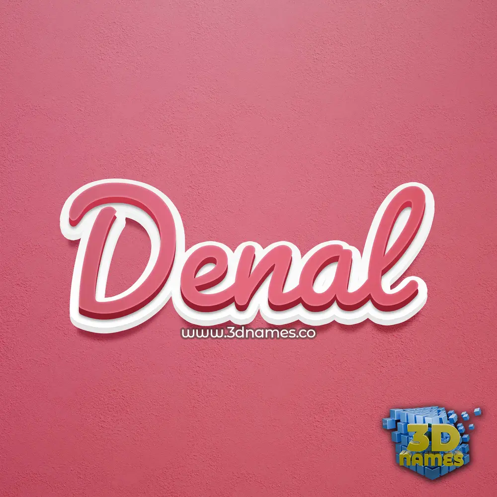 denal in Red Scribble style - 3D name wallpaper