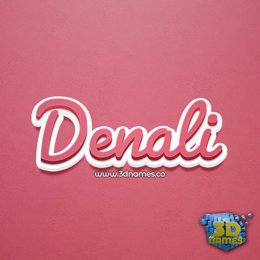 denali in Red Scribble style - 3D name wallpaper