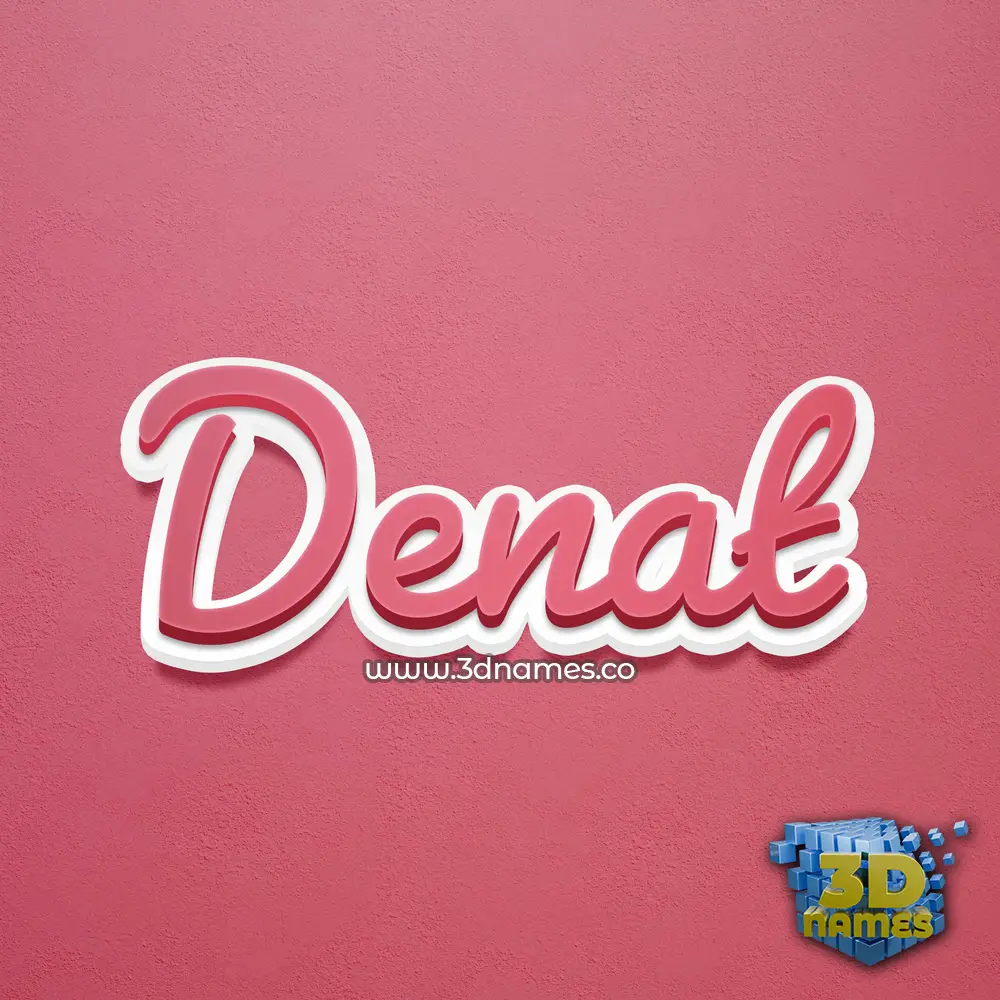 denat in Red Scribble style - 3D name wallpaper