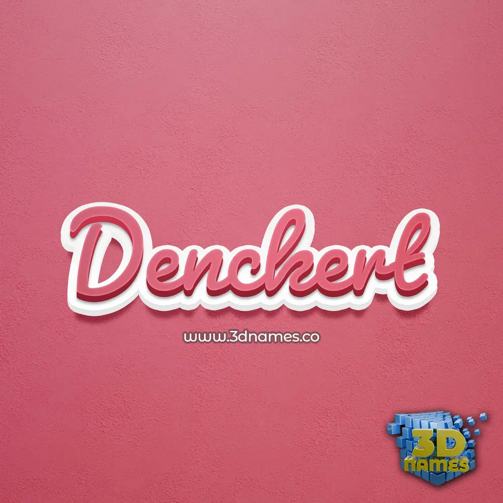 denckert in Red Scribble style - 3D name wallpaper