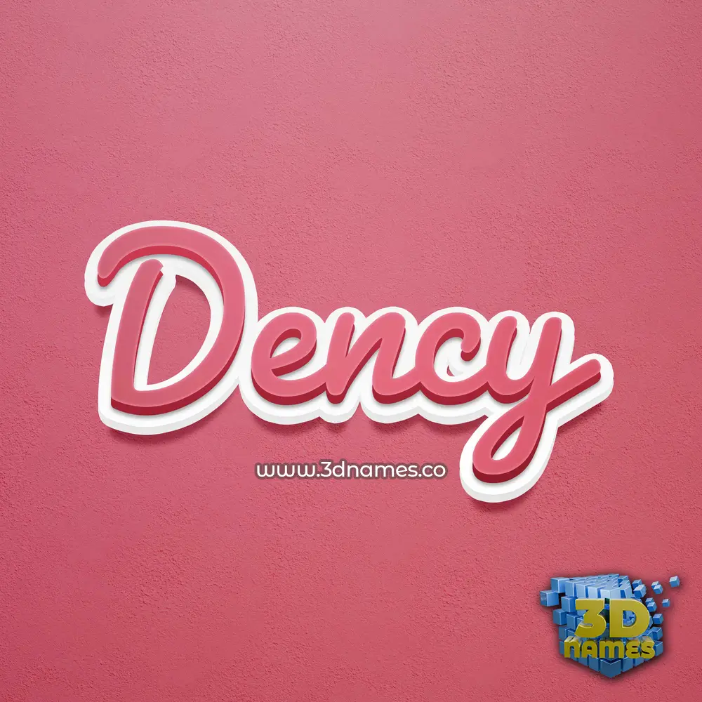 dency in Red Scribble style - 3D name wallpaper