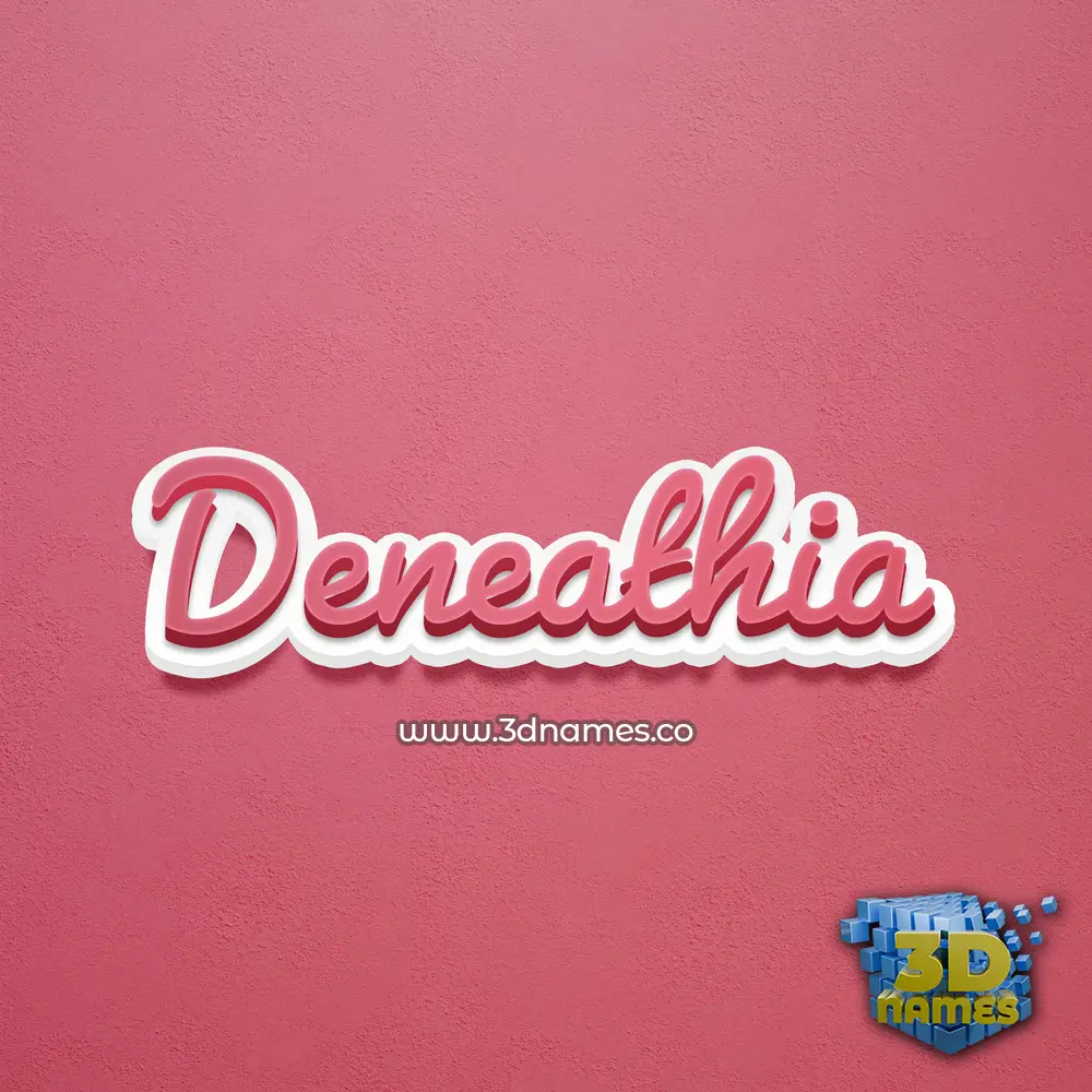 deneathia in Red Scribble style - 3D name wallpaper