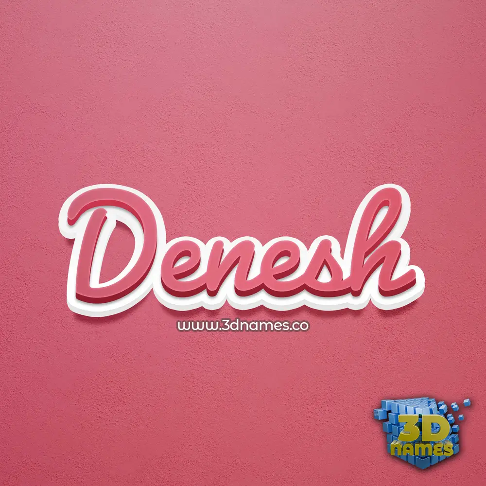 denesh in Red Scribble style - 3D name wallpaper