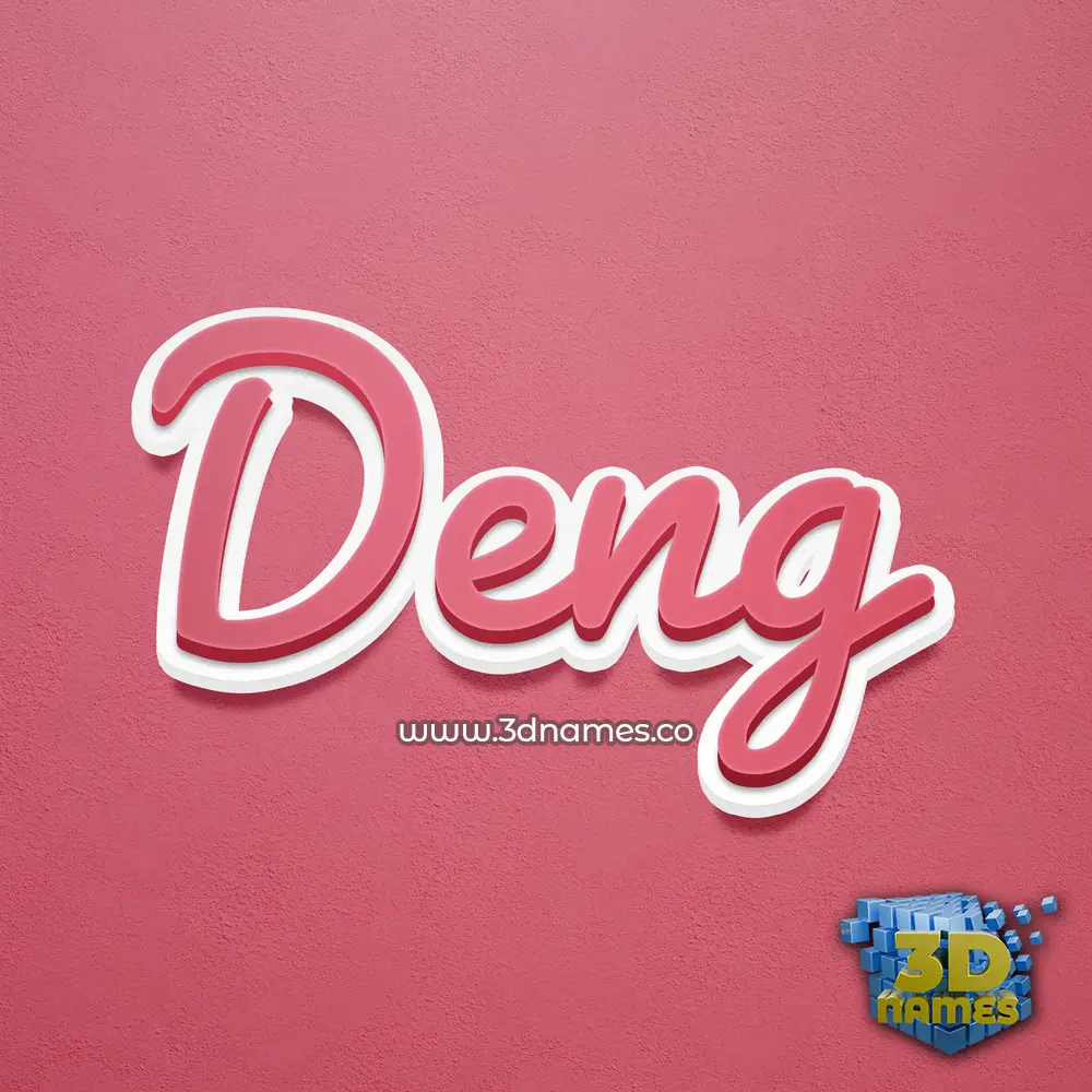 deng in Red Scribble style - 3D name wallpaper