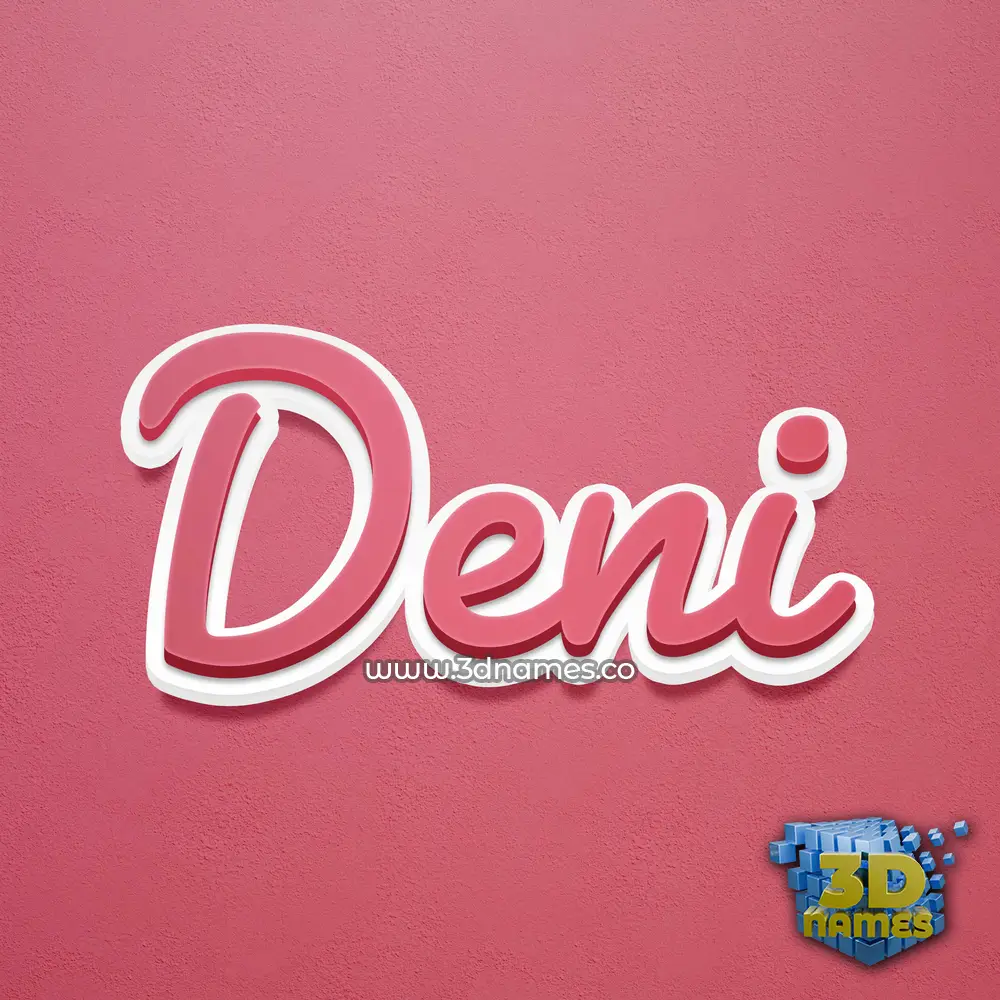 deni in Red Scribble style - 3D name wallpaper