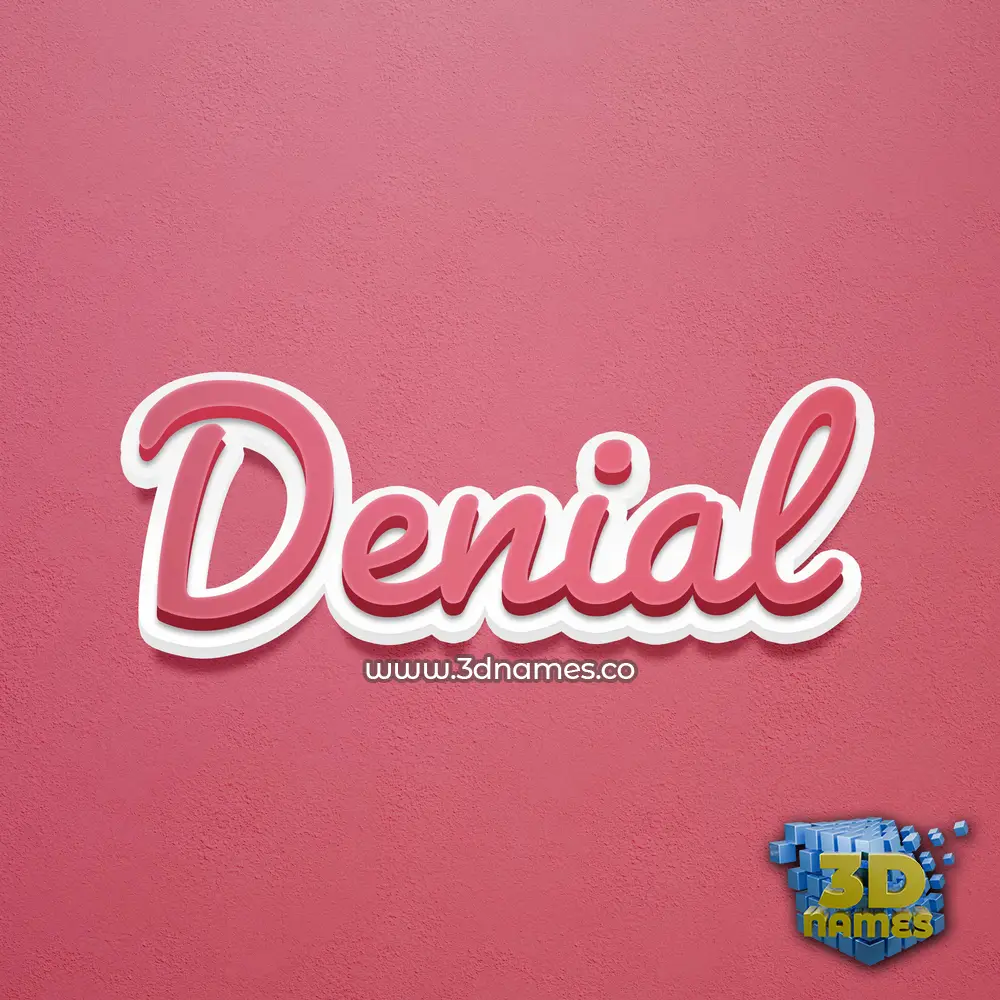 denial in Red Scribble style - 3D name wallpaper
