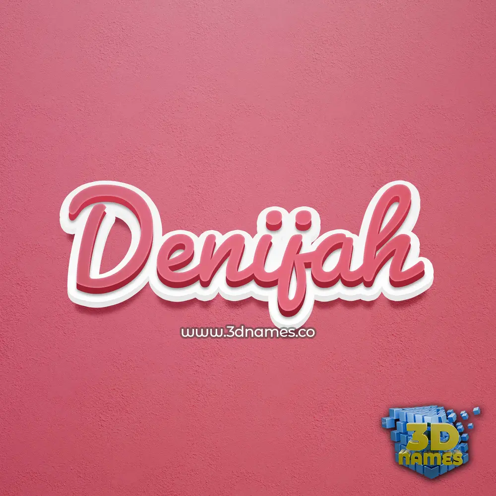 denijah in Red Scribble style - 3D name wallpaper