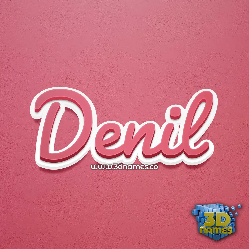 denil in Red Scribble style - 3D name wallpaper