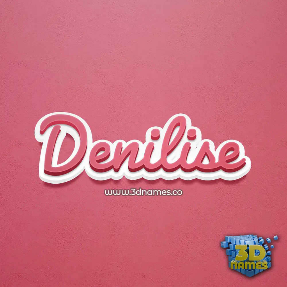 denilise in Red Scribble style - 3D name wallpaper