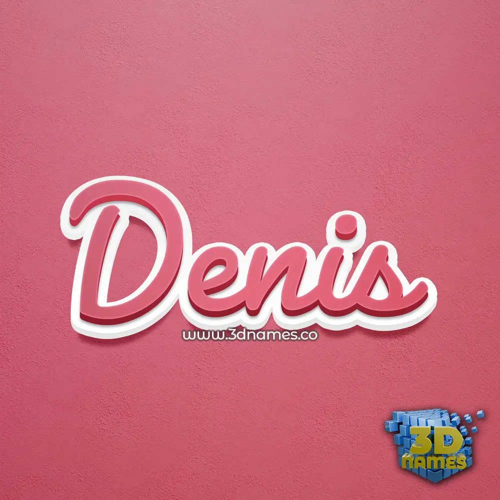 denis in Red Scribble style - 3D name wallpaper