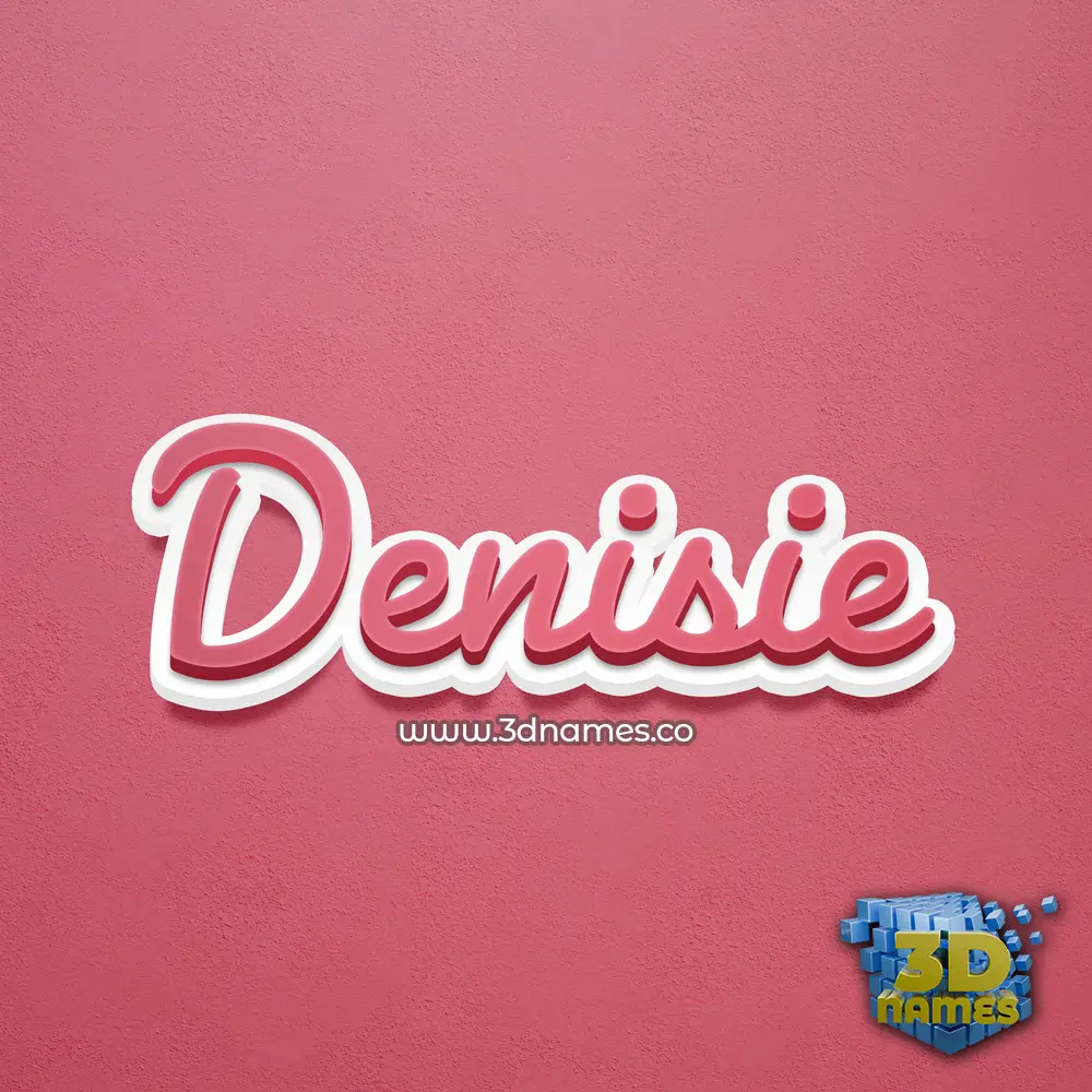 denisie in Red Scribble style - 3D name wallpaper
