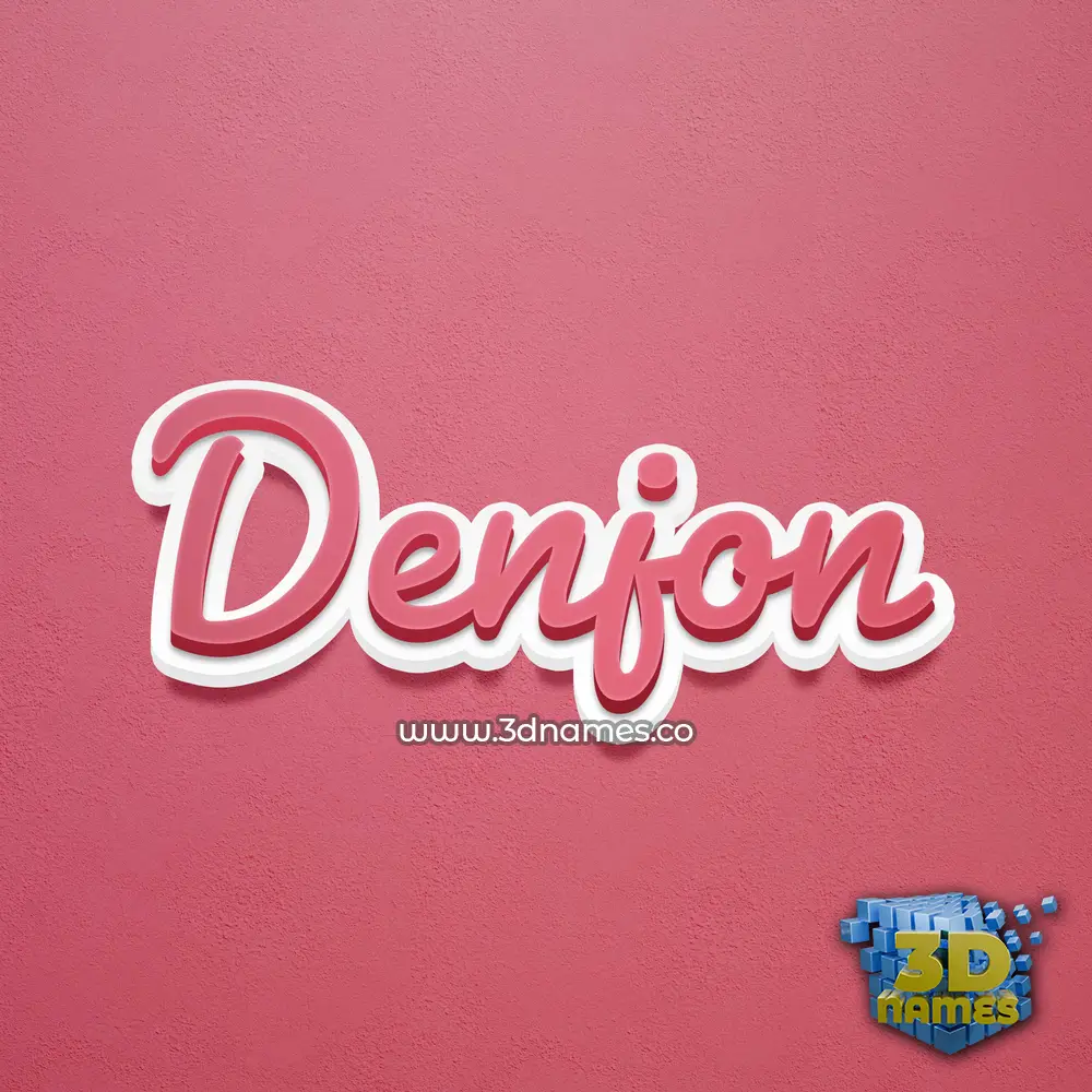 denjon in Red Scribble style - 3D name wallpaper