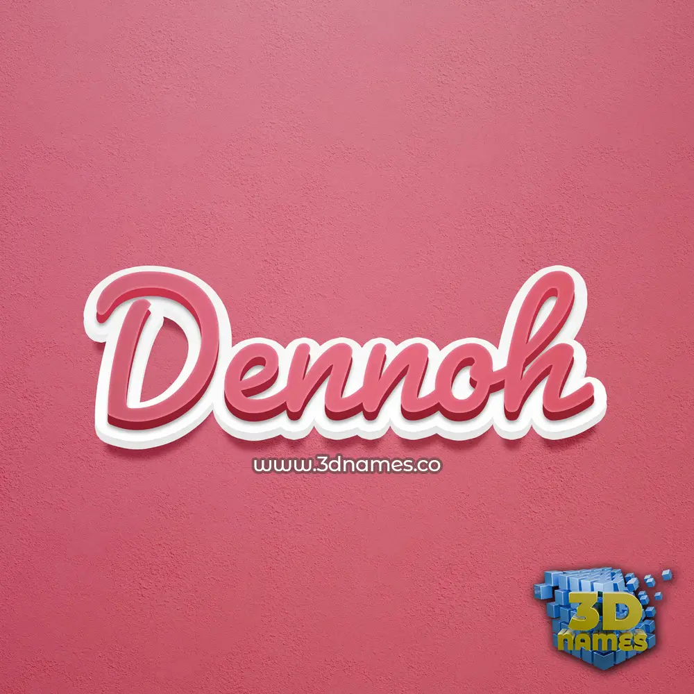 dennoh in Red Scribble style - 3D name wallpaper