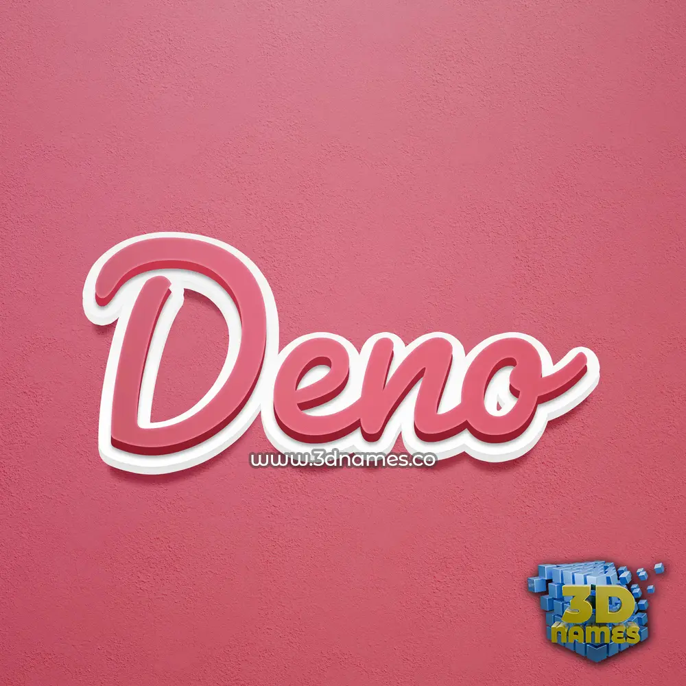 deno in Red Scribble style - 3D name wallpaper