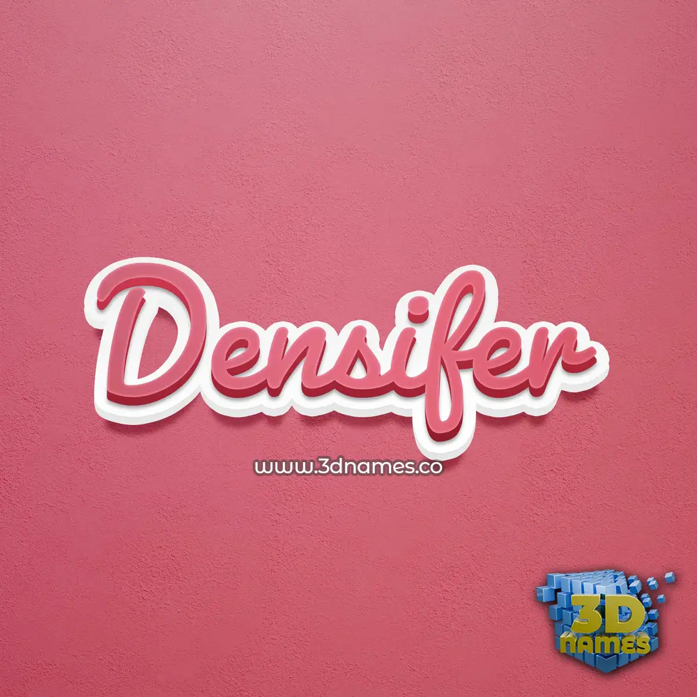 densifer in Red Scribble style - 3D name wallpaper
