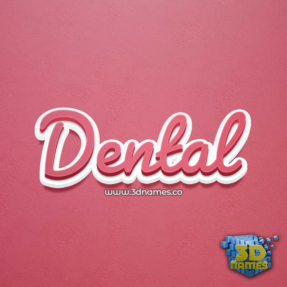 dental in Red Scribble style - 3D name wallpaper