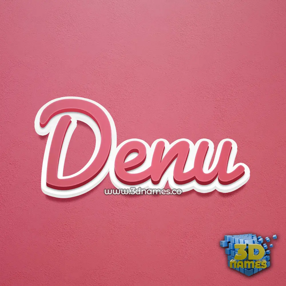 denu in Red Scribble style - 3D name wallpaper